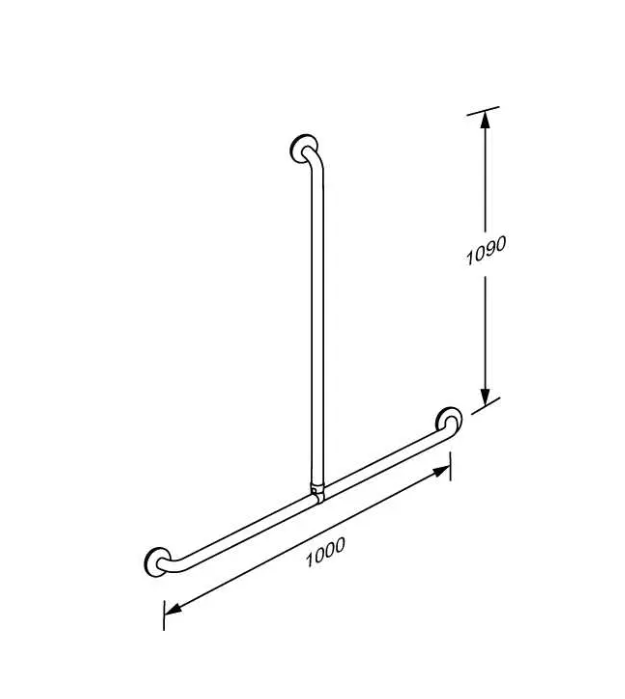 Pressalit Plus Handrail & Shower Combination, 1000 x 1090mm, Anthracite (RT144112)