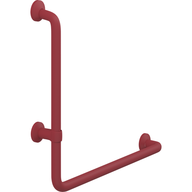 Pressalit Plus Angle Handrail 90°, Left Hand, 400 x 475mm, Red (RT115035)