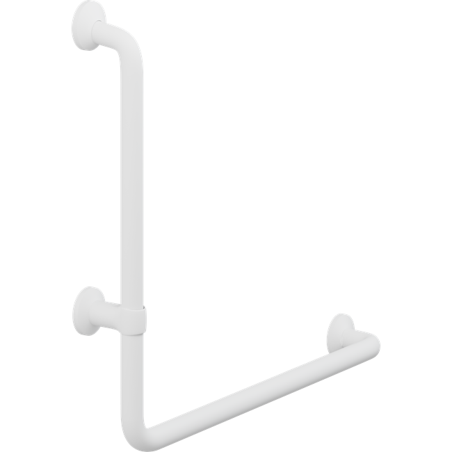Pressalit Plus Angle Handrail 90°, Left Hand, 400 x 475mm, White (RT115000)