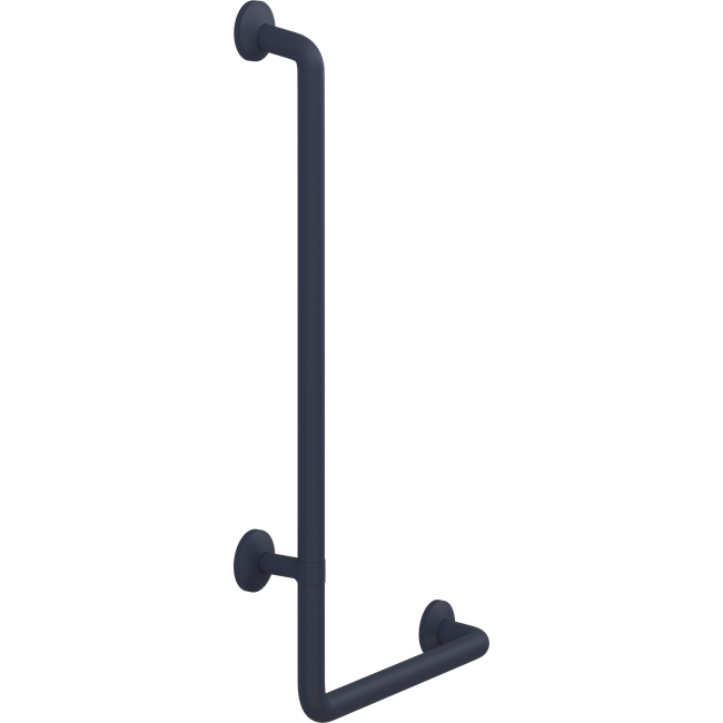Pressalit Plus Angle Handrail 90°, Left Hand, 400 x 900mm, Dark Blue (RT119108)