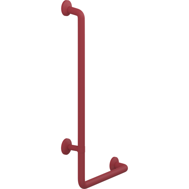 Pressalit Plus Angle Handrail 90°, Left Hand, 400 x 900mm, Red (RT119035)