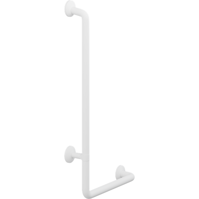 Pressalit Plus Angle Handrail 90°, Left Hand, 400 x 900mm, White (RT119000)
