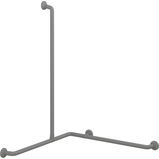 Pressalit Plus Corner Shower Combination Rail, 762 x 1200 x 1090mm, Anthracite (RT138112)