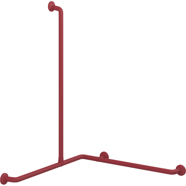 Pressalit Plus Corner Shower Combination Rail, 762 x 1200 x 1090mm, Red (RT138035)