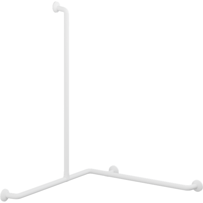 Pressalit Plus Corner Shower Combination Rail, 762 x 1200 x 1090mm, White (RT138000)