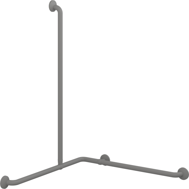 Pressalit Plus Corner Shower Combination Rail, 762 x 762 x 1090mm, Anthracite (RT136112)