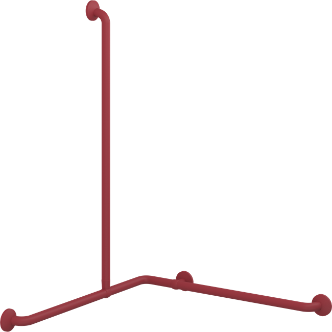 Pressalit Plus Corner Shower Combination Rail, 762 x 762 x 1090mm, Red (RT136035)