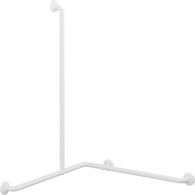 Pressalit Plus Corner Shower Combination Rail, 762 x 762 x 1090mm, White (RT136000)