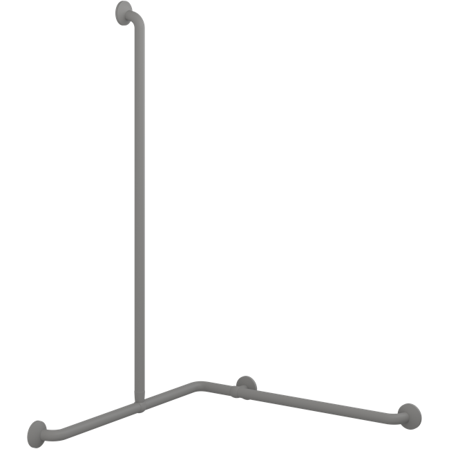 Pressalit Plus Corner Shower Combination Rail, 762 x 762 x 1250mm, Anthracite (RT156112)