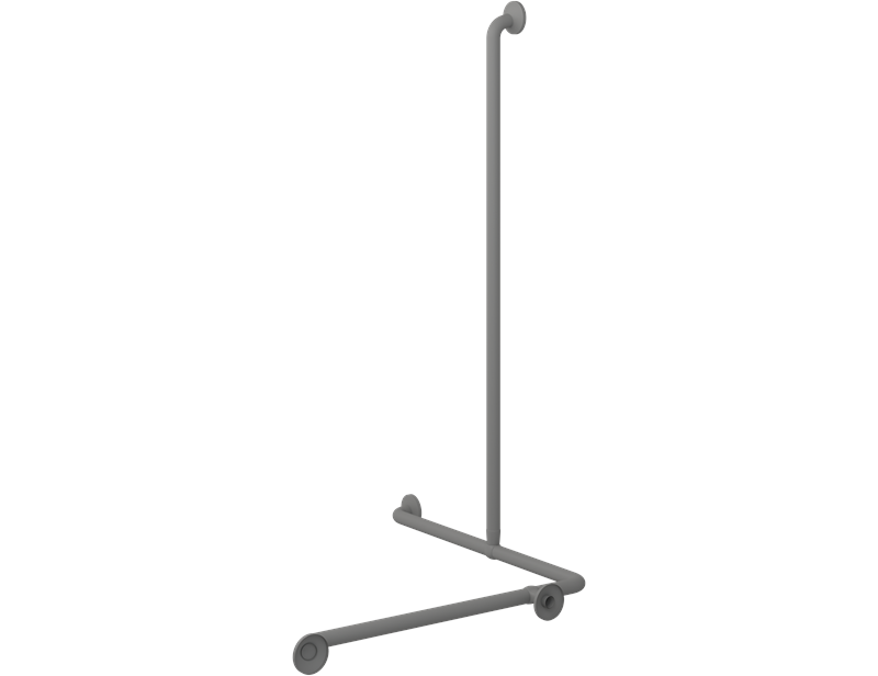 Pressalit Plus Corner Shower Combination Rail, 762 x 762 x 1250mm, Anthracite (RT156112)