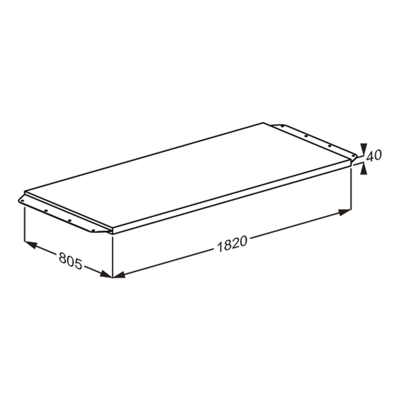 Pressalit Changing Table Mattress for CT 4000 / CT 4100, 805 × 1820mm, Navy Blue, Dimensioned Drawing (R8487378)