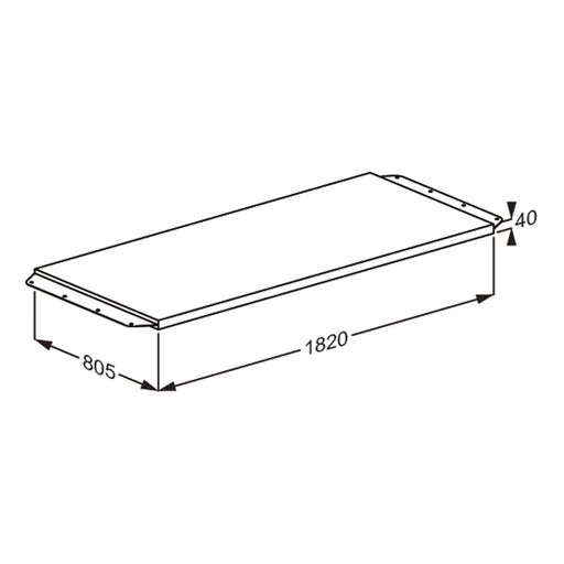 Pressalit Changing Table Mattress for CT 4000 / CT 4100, 805 × 1820mm, Navy Blue, Dimensioned Drawing (R8487378)