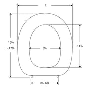Pressalit Colani Toilet Seat With Cover R36000 - dimensioned drawing