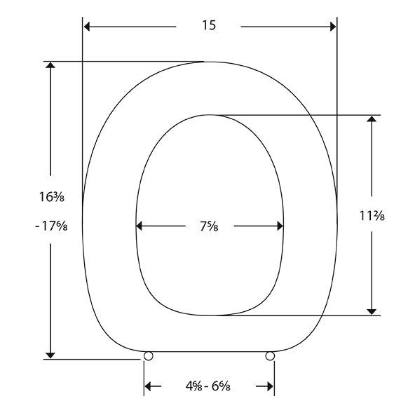 Pressalit Colani Toilet Seat Without Cover R26000 - dimensioned drawing