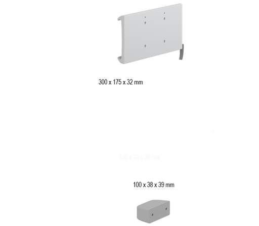 Pressalit Conversion Kit for PLUS Manual Wash Basin Bracket & Shower Seat, Dimensioned Drawing (RT745)