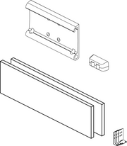 Pressalit Cupboard Bracket for Horizontal Wall Track, Dimensioned Drawing (RT770)