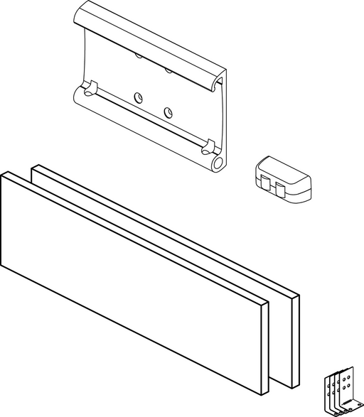 Pressalit Cupboard Bracket for Horizontal Wall Track, Dimensioned Drawing (RT770)