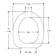 Pressalit Dania Open Front Toilet Seat With Cover R38000 - dimensioned drawing