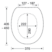Pressalit Dania Toilet Seat With Cover Anthracite Grey R37112 - dimensioned drawing