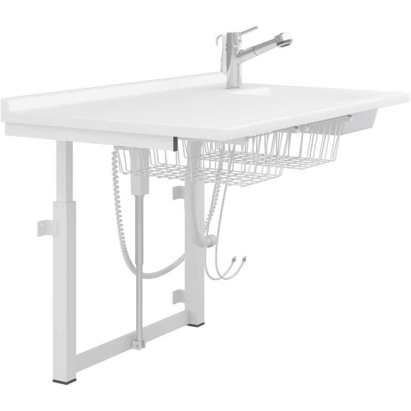 Pressalit Daycare Changing Table, Electric, 800 × 1400mm, with Sink & Pull-Out Spout Mixer Tap (R8732000)