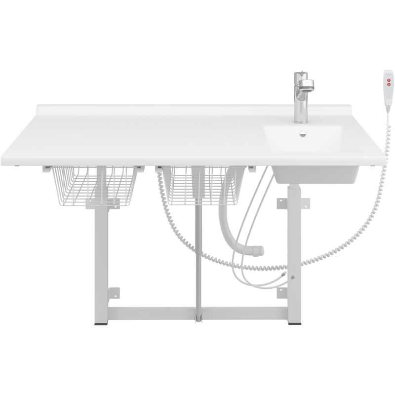 Pressalit Daycare Changing Table, Electric, 800 × 1400mm, with Sink & Pull-Out Spout Mixer Tap (R8732000)