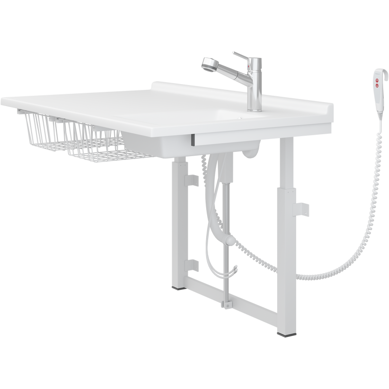 Pressalit Daycare Changing Table, Electric, 800 × 1400mm, with Sink & Pull-Out Spout Mixer Tap (R8732000)