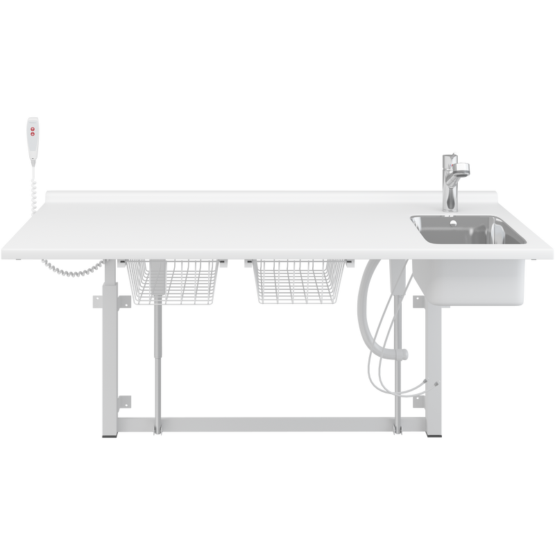 Pressalit Daycare Changing Table, Electric, 800 × 1800mm, with Sink & Pull-Out Spout Mixer Tap (R8733000)