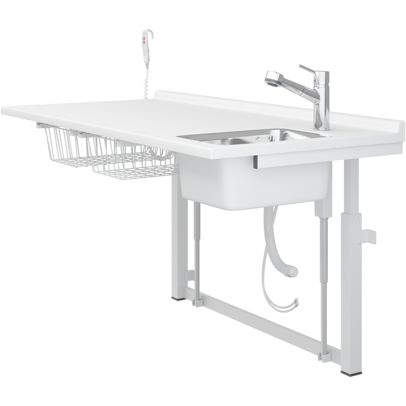 Pressalit Daycare Changing Table, Electric, 800 × 1800mm, with Sink & Pull-Out Spout Mixer Tap (R8733000)