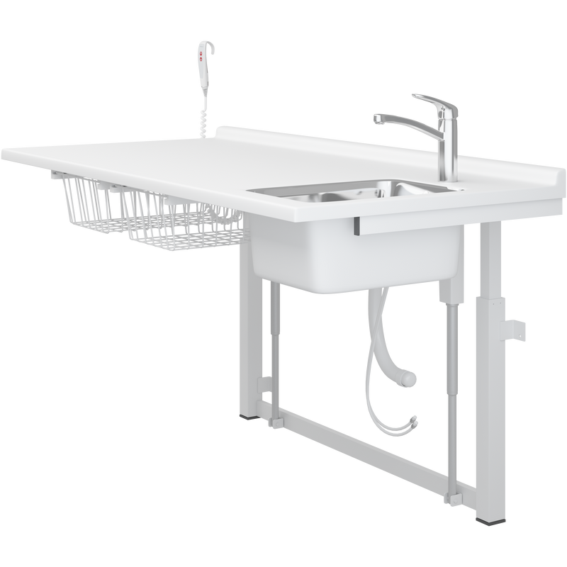 Pressalit Daycare Changing Table, Electric, 800 × 1800mm, with Sink & Standard Mixer Tap (R8735000)