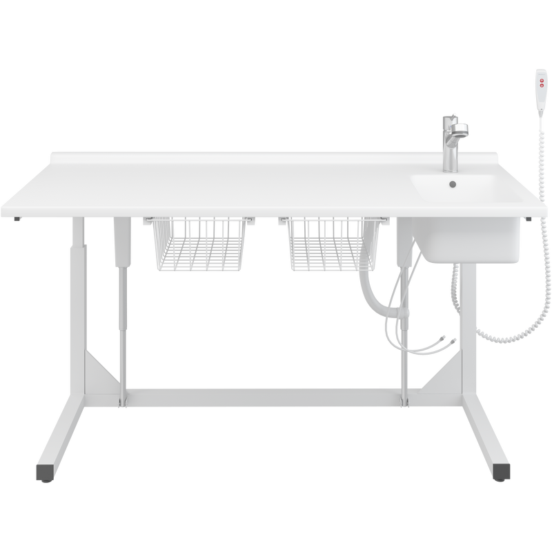 Pressalit Daycare Changing Table, Freestanding, 800 × 1800mm, with Sink & Pull-Out Mixer Tap (R8653000)