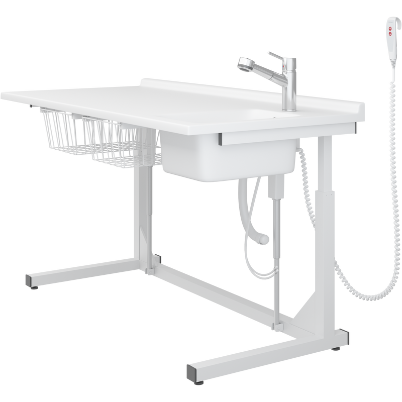 Pressalit Daycare Changing Table, Freestanding, 800 × 1800mm, with Sink & Pull-Out Mixer Tap (R8653000)