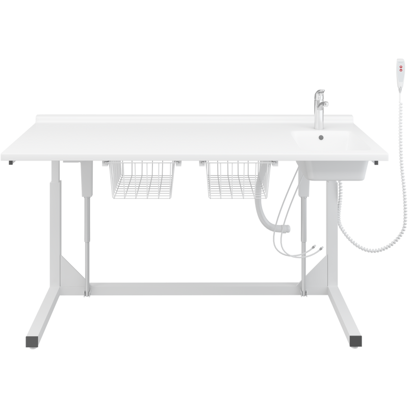Pressalit Daycare Changing Table, Freestanding, 800 × 1800mm, with Sink & Standard Mixer Tap (R8655000)