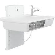 Pressalit Daycare Changing Table, Wall-Mounted Low-Start, 800 × 1400mm, with Sink & Pull-Out Mixer Tap (R8682000)