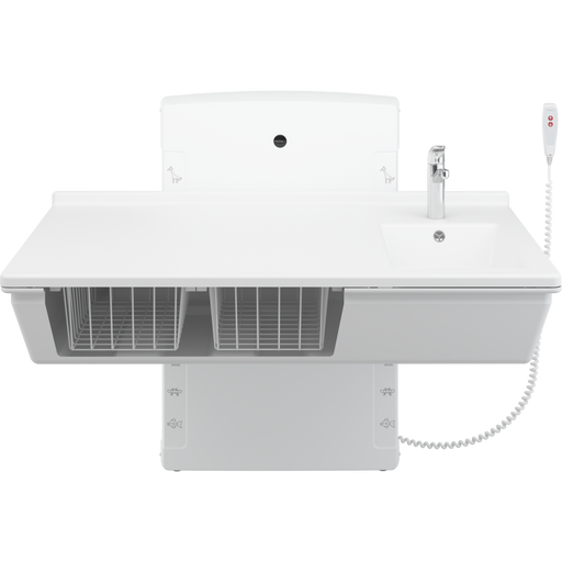Pressalit Daycare Changing Table, Wall-Mounted Low-Start, 800 × 1400mm, with Sink & Standard Mixer Tap (R8684000)