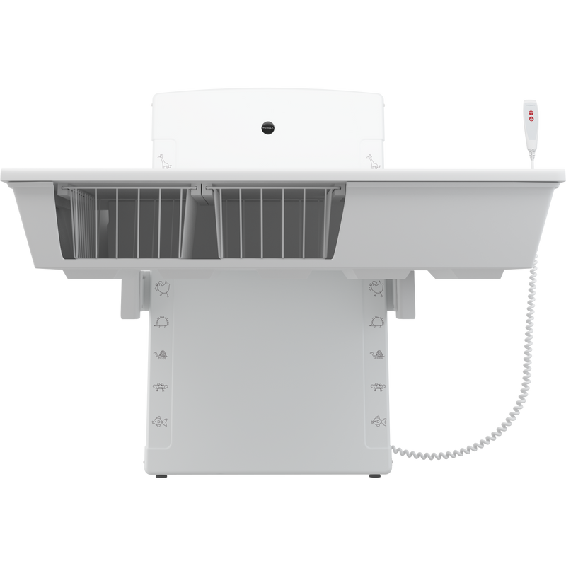 Pressalit Daycare Changing Table, Wall-Mounted Low-Start, 800 × 1400mm, with 2 Wire Baskets (R8662000)