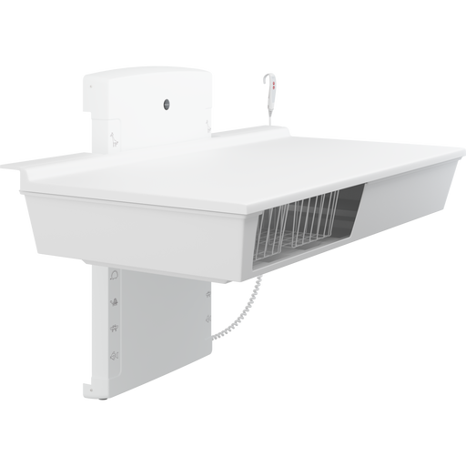 Pressalit Daycare Changing Table, Wall-Mounted Low-Start, 800 × 1800mm, with 2 Wire Baskets (R8663000)