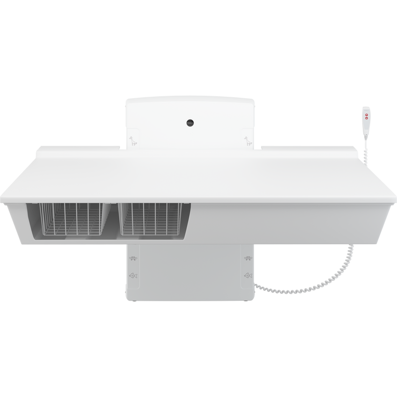 Pressalit Daycare Changing Table, Wall-Mounted Low-Start, 800 × 1800mm, with 2 Wire Baskets (R8663000)
