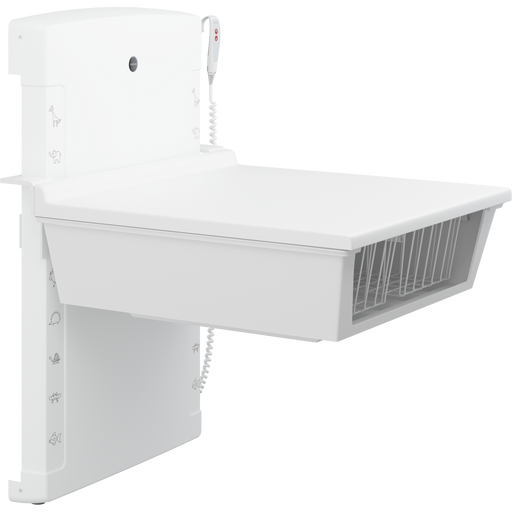 Pressalit Daycare Changing Table, Wall-Mounted Low-Start, 800 × 900mm, with 2 Wire Baskets (R8661000)