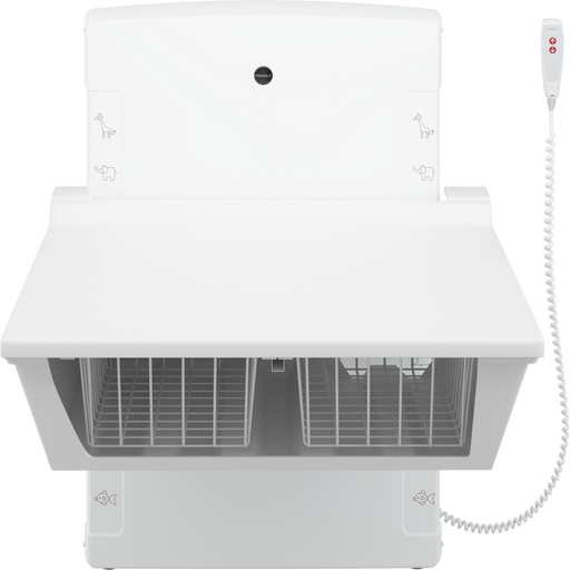 Pressalit Daycare Changing Table, Wall-Mounted Low-Start, 800 × 900mm, with 2 Wire Baskets (R8661000)