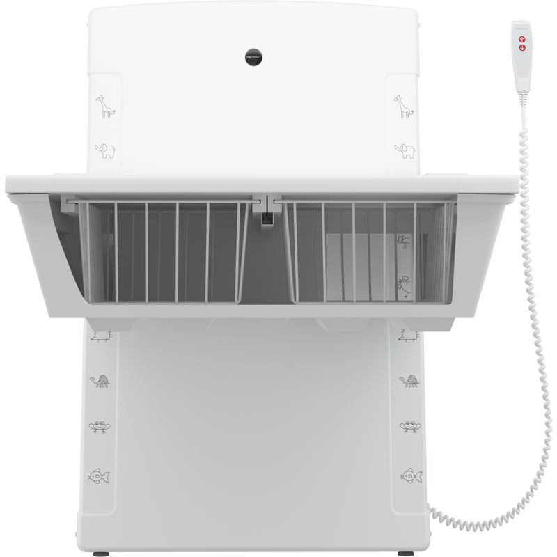 Pressalit Daycare Changing Table, Wall-Mounted Low-Start, 800 × 900mm, with 2 Wire Baskets (R8661000)