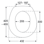 Pressalit Ergosit Toilet Seat Without Cover R29000 - dimensioned drawing
