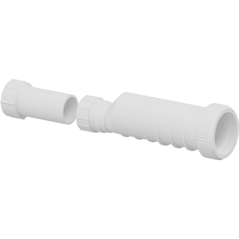 Pressalit R2076 HepVo waterless in-line trap in white, mountable vertically or horizontally, for flexible wash basin waste systems