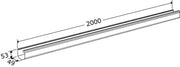 Pressalit INDIVO Cable Tray, 2000mm, Dimensioned Drawing (RK1050)