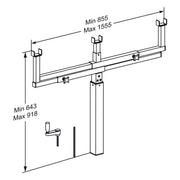 Pressalit INDIVO Crank-Operated Raiser for Bracket Height Adjustment, Dimensioned Drawing (RK1145)
