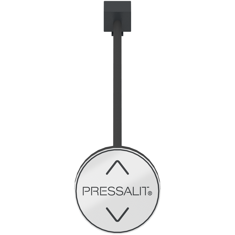 Pressalit INDIVO Fascia Switch, Circular, Silver, for Wall Cupboard Lift (RK1355)