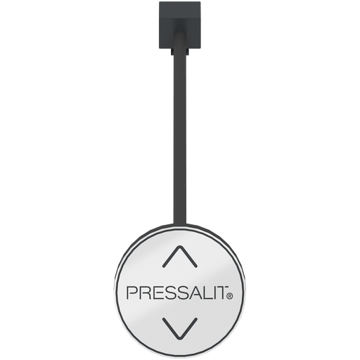 Pressalit INDIVO Fascia Switch, Circular, Silver, for Wall Cupboard Lift (RK1355)