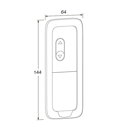 Pressalit INDIVO Wireless Bluetooth Control Unit, Dimensioned Drawing (RK1047)