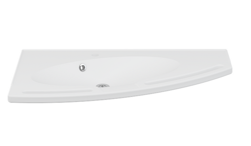Pressalit Matrix Angle Vanity Wash Basin, Right-Facing, with Overflow, White (R2040000)