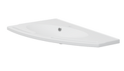 Pressalit Matrix Angle Vanity Wash Basin, Right-Facing, with Overflow, White (R2040000)
