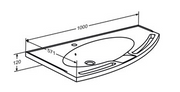 Pressalit Matrix Angle Vanity Wash Basin, Right-Facing, with Overflow, White (R2040000)
